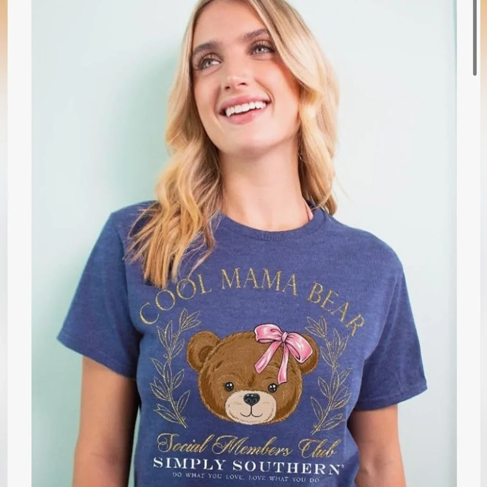 Simply Southern Cool Mama Bear T-Shirt - Navy - Picture 3 of 4